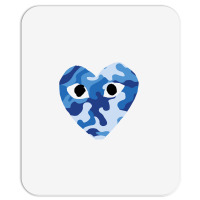 Heart With Eyes Blue Camo Mousepad | Artistshot