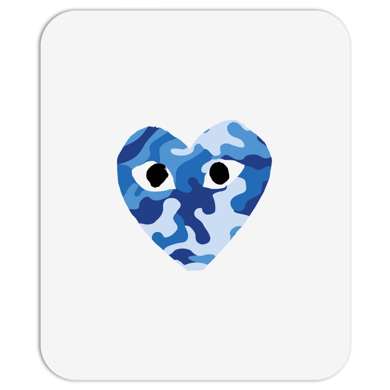 Heart With Eyes Blue Camo Mousepad | Artistshot