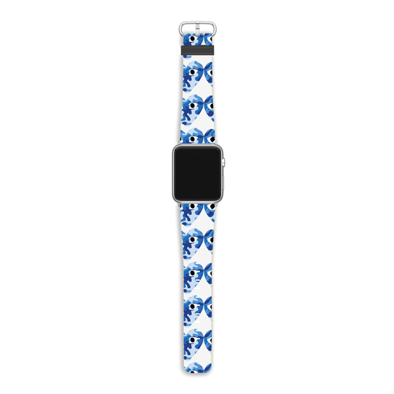 Heart With Eyes Blue Camo Apple Watch Band | Artistshot