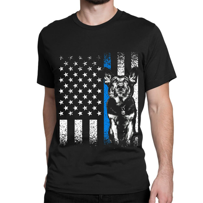 Thin Blue Line American Flag Police K9 Dog Balinese Malinois Classic T-shirt by LorettaSharron | Artistshot