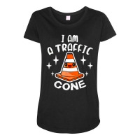 I Am A Traffic Cone Orange Lazy Easy Costume Halloween Maternity Scoop Neck T-shirt | Artistshot