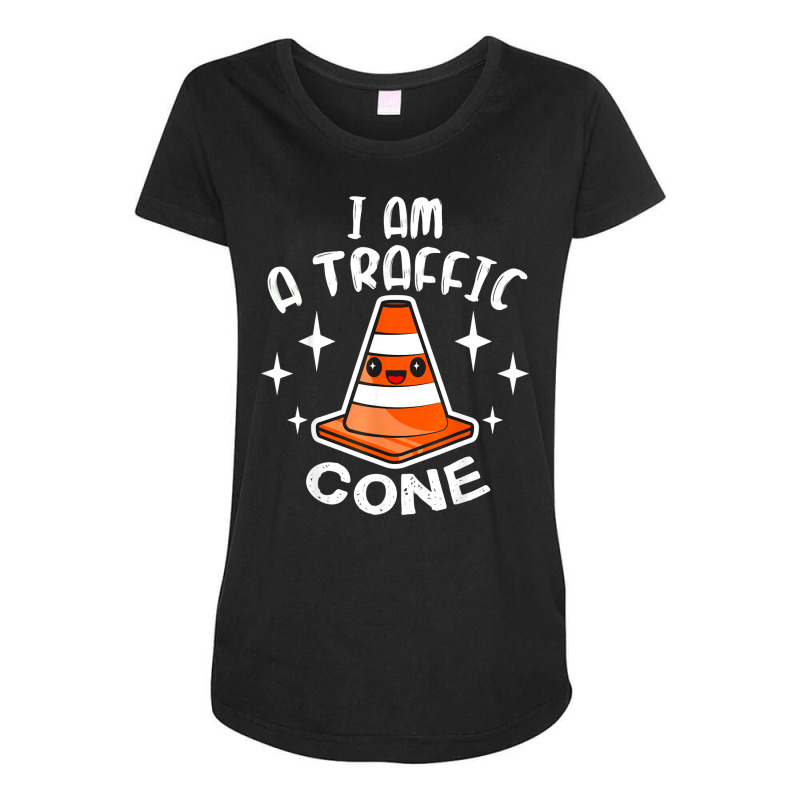 I Am A Traffic Cone Orange Lazy Easy Costume Halloween Maternity Scoop Neck T-shirt by Bestdesigns | Artistshot