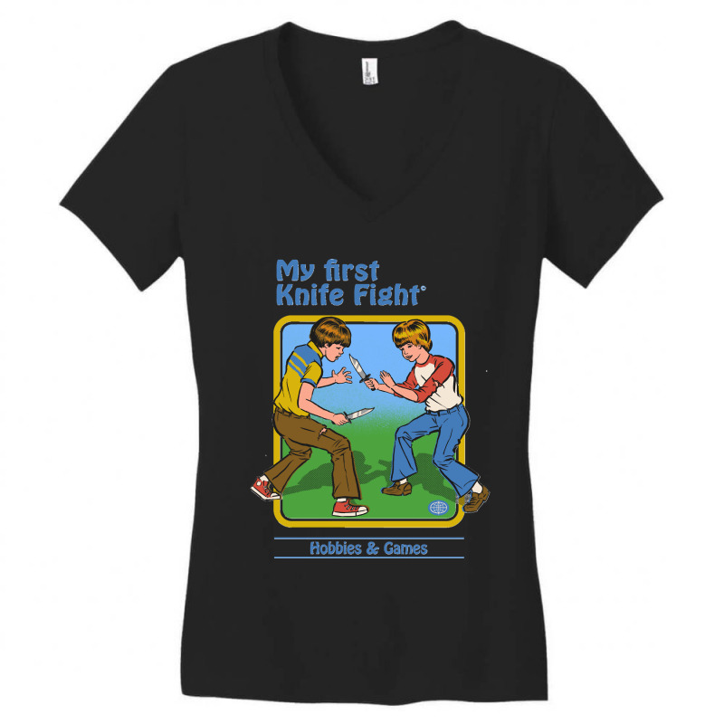 My First Knife Fight Classic Women's V-Neck T-Shirt by cm-arts | Artistshot