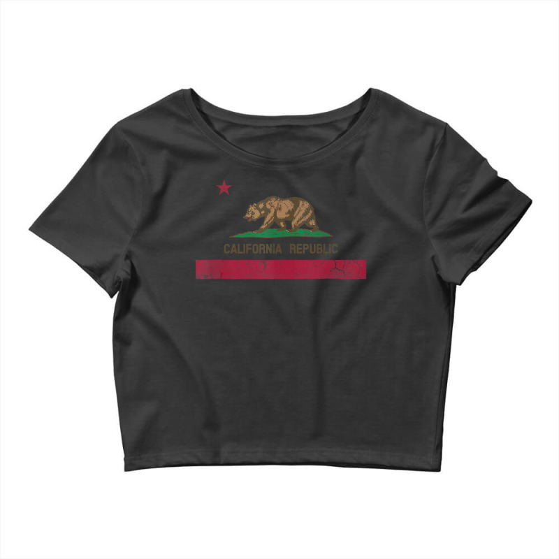 California Republic Flag State Vintage Fade Crop Top by cm-arts | Artistshot