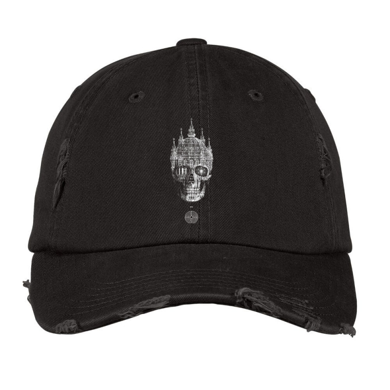 The King Skull And Crown Memento Mori Occult Sacred Geometry Vintage Cap | Artistshot