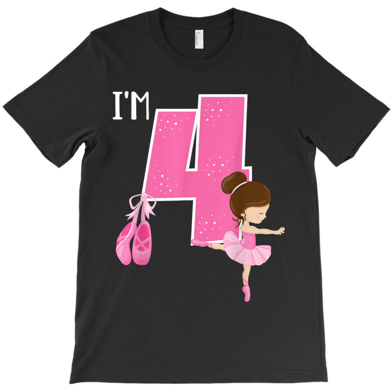 Girl_s 4 Year Old Ballerina 4th Birthday Party Ballet Dancer T-shirt | Artistshot