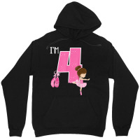 Girl_s 4 Year Old Ballerina 4th Birthday Party Ballet Dancer Unisex Hoodie | Artistshot