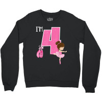 Girl_s 4 Year Old Ballerina 4th Birthday Party Ballet Dancer Crewneck Sweatshirt | Artistshot