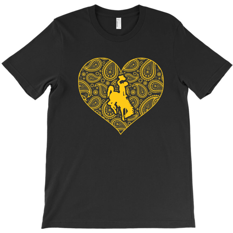 Wyoming Cowboys Paisley Heart - Apparel T-shirt | Artistshot