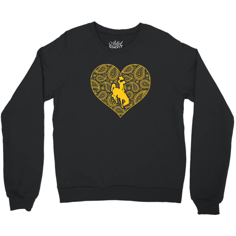 Wyoming Cowboys Paisley Heart - Apparel Crewneck Sweatshirt | Artistshot