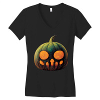 Spooky Typical Halloween Pumpkin Women's V-neck T-shirt | Artistshot