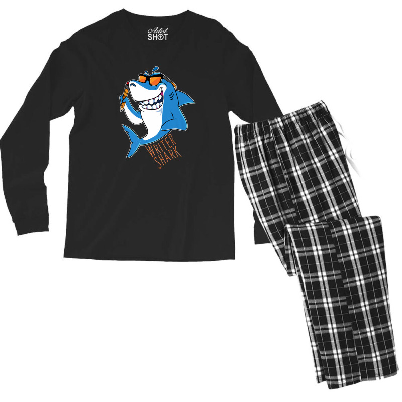 Writer Shark Penning Great Novel Sea Animal Men's Long Sleeve Pajama Set by LembckeAleeya | Artistshot