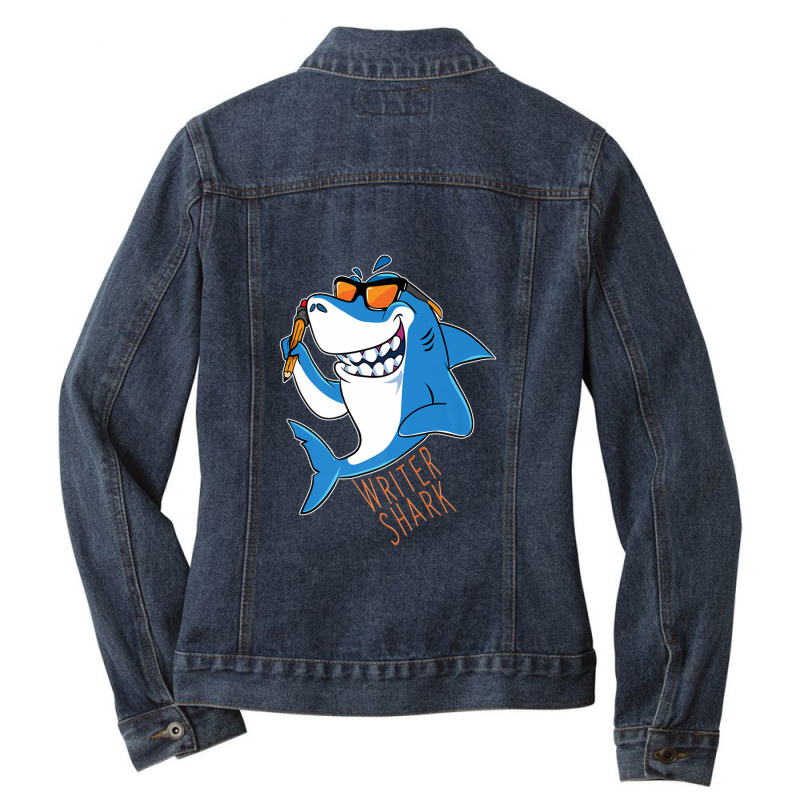 Writer Shark Penning Great Novel Sea Animal Ladies Denim Jacket by LembckeAleeya | Artistshot