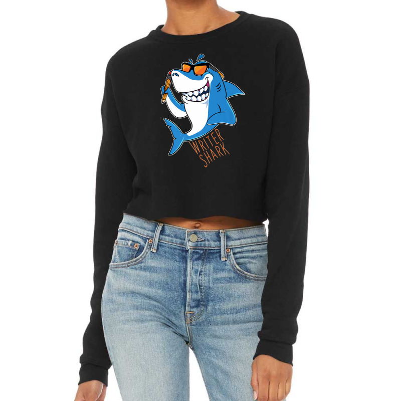 Writer Shark Penning Great Novel Sea Animal Cropped Sweater by LembckeAleeya | Artistshot