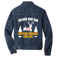 Mens Funny Father And Son Hunting Buddies Hunting Dad And Son Men Denim Jacket | Artistshot