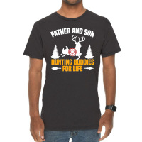 Mens Funny Father And Son Hunting Buddies Hunting Dad And Son Vintage T-shirt | Artistshot