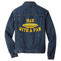 Funny Man With A Pan Gold Panning Mining Miner Men Denim Jacket | Artistshot