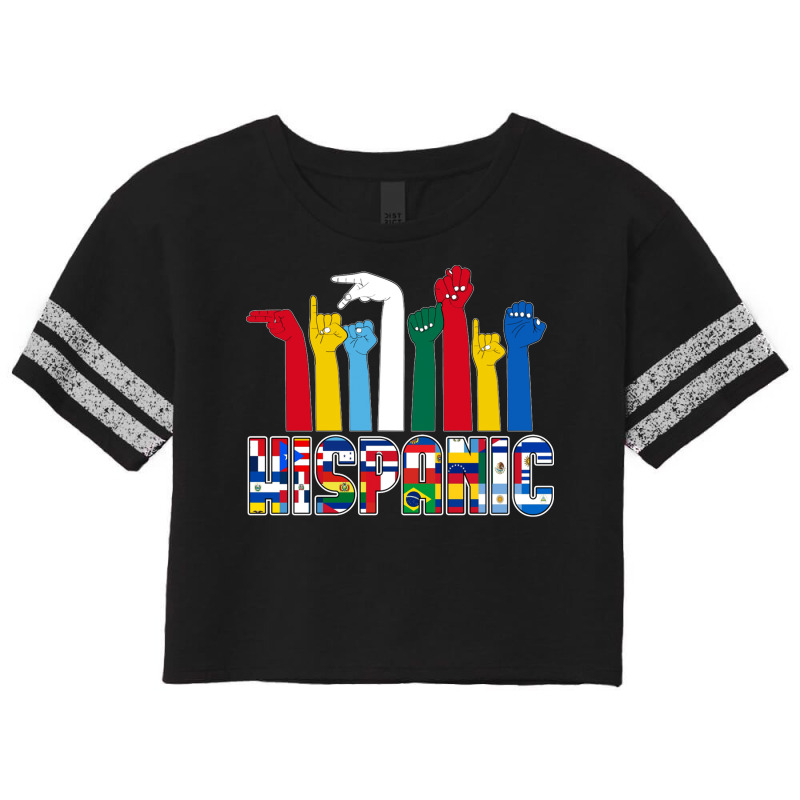 Asl Language Countries Flags Latinx Hispanic Heritage Month Sweatshirt Scorecard Crop Tee by cm-arts | Artistshot