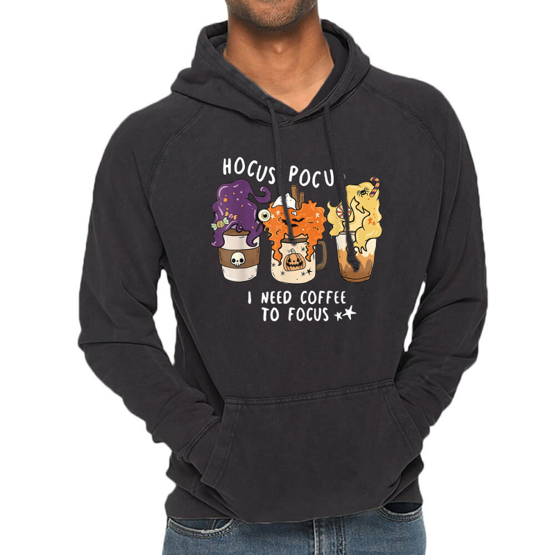 Hocus Pocus I Need Coffee To Focus Halloween Teacher Womens Vintage Hoodie | Artistshot