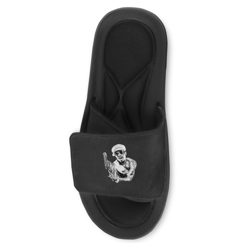 Amdre 3000 Black And White Slide Sandal | Artistshot