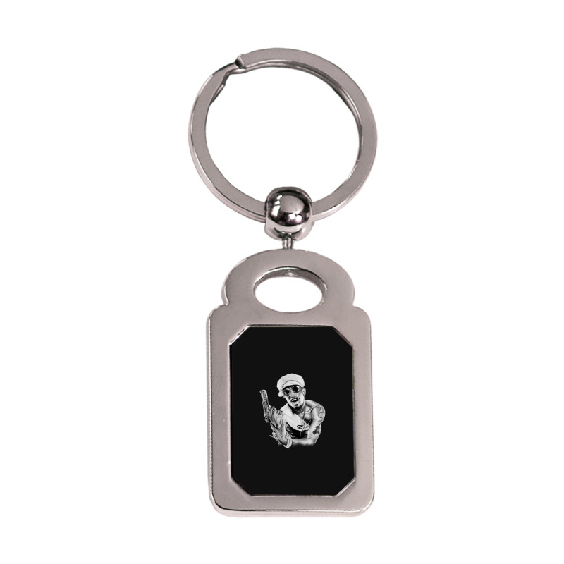 Amdre 3000 Black And White Silver Rectangle Keychain | Artistshot