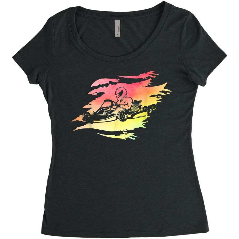 Go-kart Women's Triblend Scoop T-shirt by LaynieWash | Artistshot