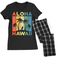 Aloha Hawaii Hawaiian Island Palm Beach Surfboard Surf Birthday Women's Pajamas Set | Artistshot