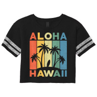 Aloha Hawaii Hawaiian Island Palm Beach Surfboard Surf Birthday Scorecard Crop Tee | Artistshot