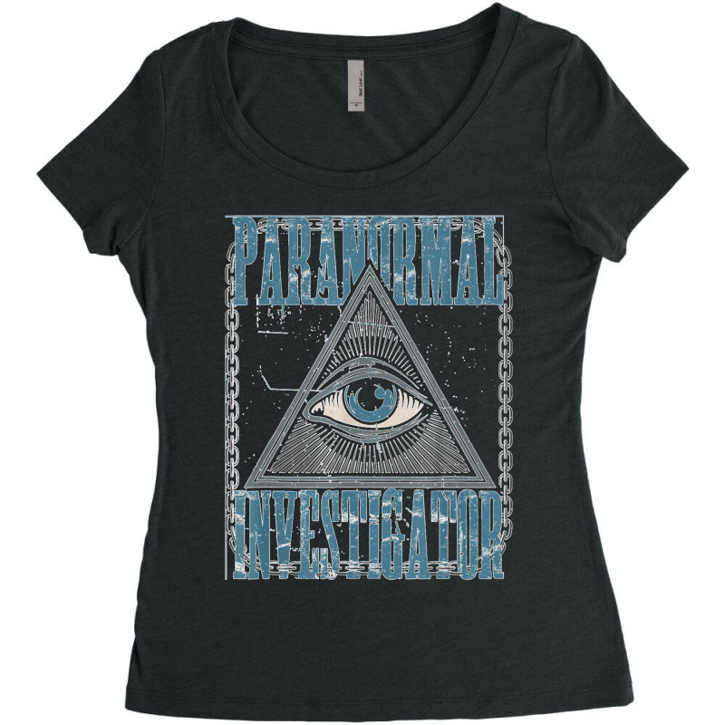 Paranormal Investigator Ghost Hunter Halloween Costume Women's Triblend Scoop T-shirt by cm-arts | Artistshot