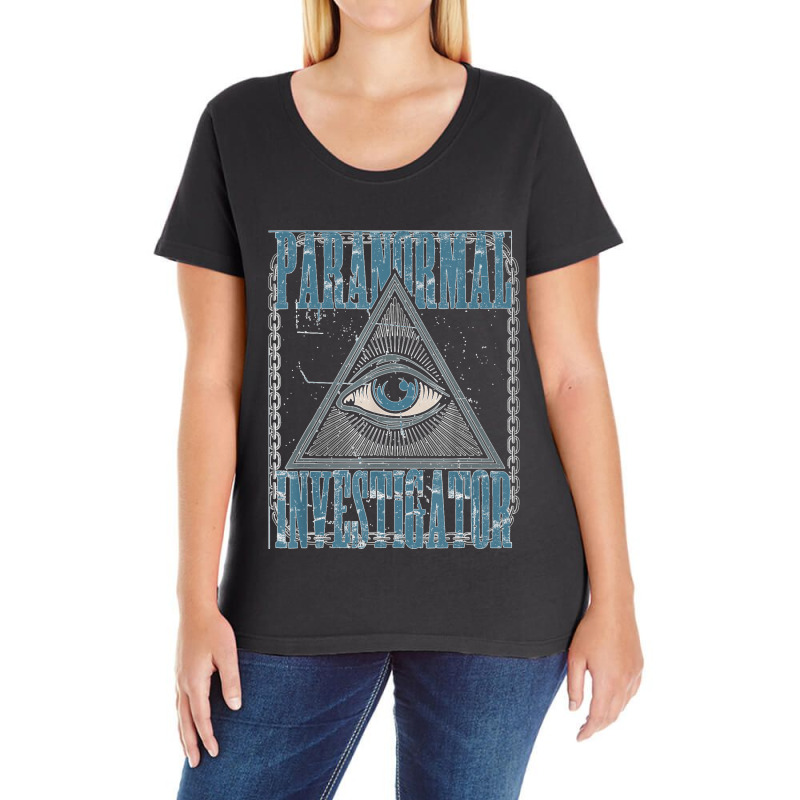 Paranormal Investigator Ghost Hunter Halloween Costume Ladies Curvy T-Shirt by cm-arts | Artistshot