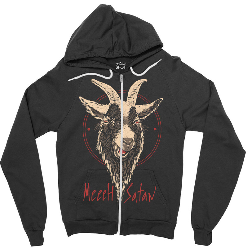 Meeeh Satan, Meeeh Satan Vintage, Meeeh Satan Art, Meeeh Satan Paintin Zipper Hoodie by SHOPWINHS | Artistshot