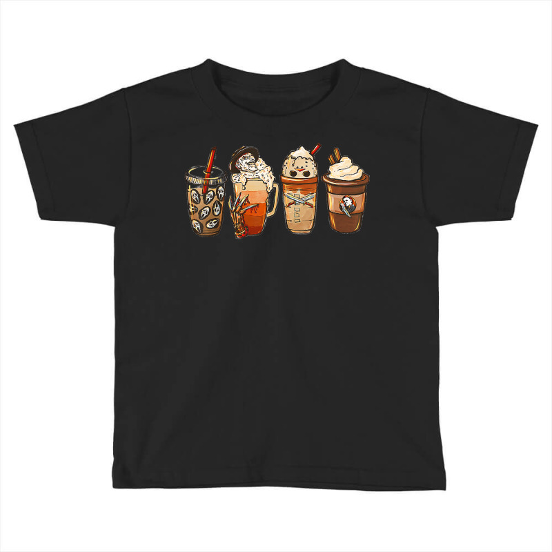 Horror Movie And Coffee Halloween Spooky Season Coffee Lover Toddler T-shirt by Tshirts | Artistshot