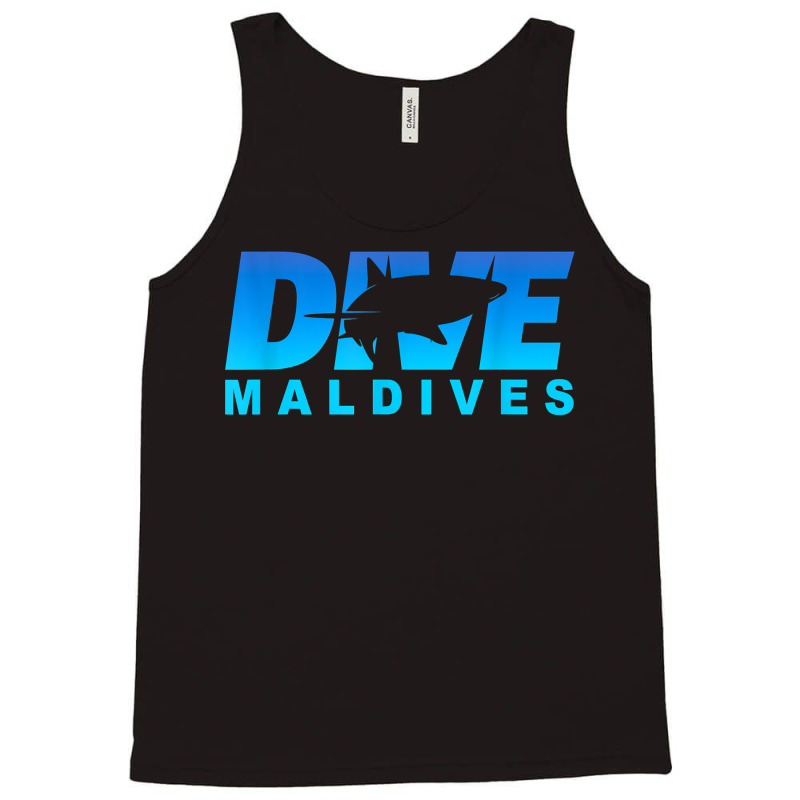 Dive Maldives With Shark, Scuba Diving In The Maldives Tank Top | Artistshot