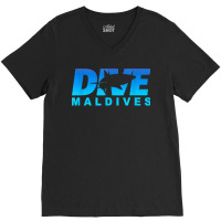 Dive Maldives With Shark, Scuba Diving In The Maldives V-neck Tee | Artistshot