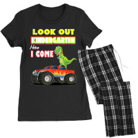 Look Out Kindergarten Here I Come Dinosaurs Back To School Tank Top Women's Pajamas Set | Artistshot