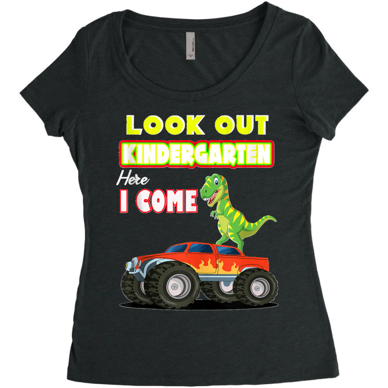 Look Out Kindergarten Here I Come Dinosaurs Back To School Tank Top Women's Triblend Scoop T-shirt by cm-arts | Artistshot