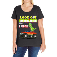 Look Out Kindergarten Here I Come Dinosaurs Back To School Tank Top Ladies Curvy T-shirt | Artistshot