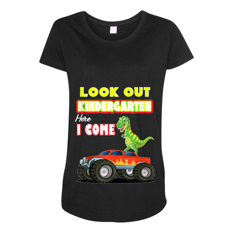 Look Out Kindergarten Here I Come Dinosaurs Back To School Tank Top Maternity Scoop Neck T-shirt by cm-arts | Artistshot