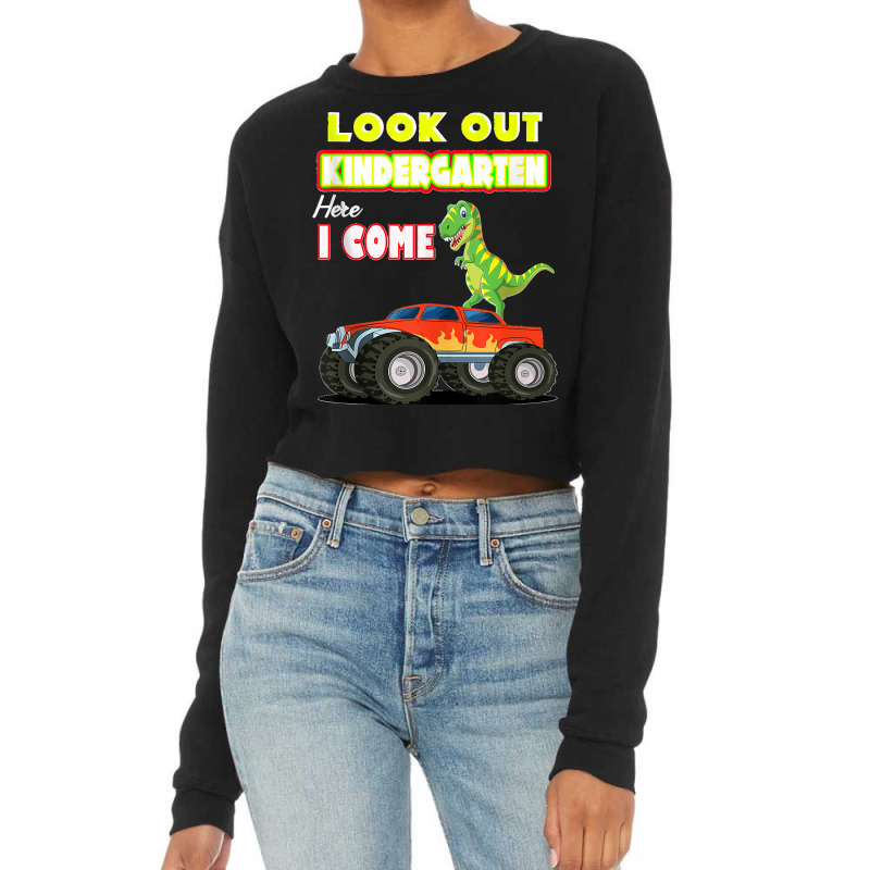 Look Out Kindergarten Here I Come Dinosaurs Back To School Tank Top Cropped Sweater by cm-arts | Artistshot