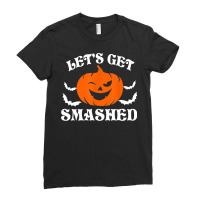 Mens Lets Get Smashed Funny Pumpkin Halloween Costume Ladies Fitted T-shirt | Artistshot