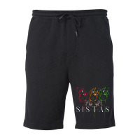 Sistas - Classy Womens Black Pride Colorful Soulful Video Games Charac Fleece Short | Artistshot