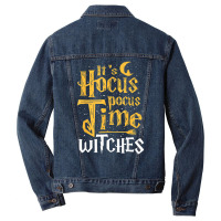 Its Hocus Pocus Time Witches Cute Halloween Gift Men Denim Jacket | Artistshot