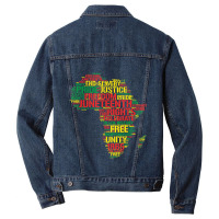 Juneteenth Africa Map Words June 19th 1865 Men Women Kids Video Games  Men Denim Jacket | Artistshot