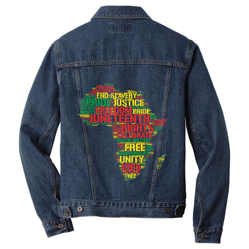 Juneteenth Africa Map Words June 19th 1865 Men Women Kids Video Games  Men Denim Jacket by RoyDesign | Artistshot