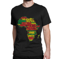 Juneteenth Africa Map Words June 19th 1865 Men Women Kids Video Games  Classic T-shirt | Artistshot