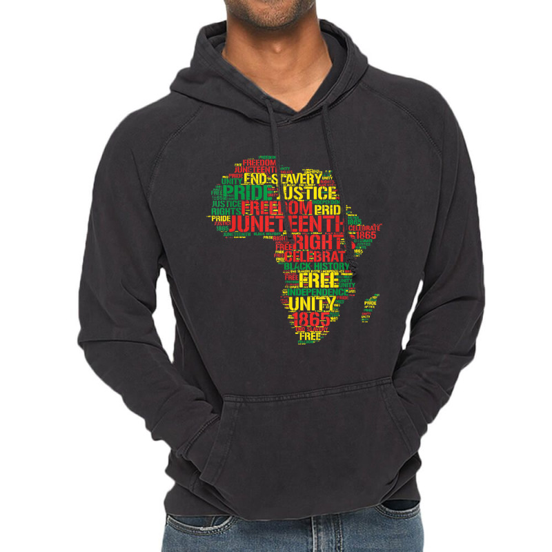 Juneteenth Africa Map Words June 19th 1865 Men Women Kids Video Games  Vintage Hoodie by RoyDesign | Artistshot