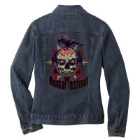 The Crow Eating Brains, The Crow, Eating Brains, The Crow Eating Brain Ladies Denim Jacket | Artistshot