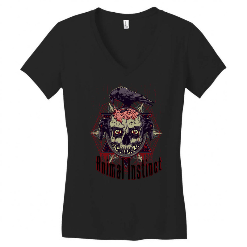 The Crow Eating Brains, The Crow, Eating Brains, The Crow Eating Brain Women's V-Neck T-Shirt by cm-arts | Artistshot