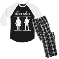 My Sister Is In Army Military Proud Brother Gifts Men's 3/4 Sleeve Pajama Set | Artistshot