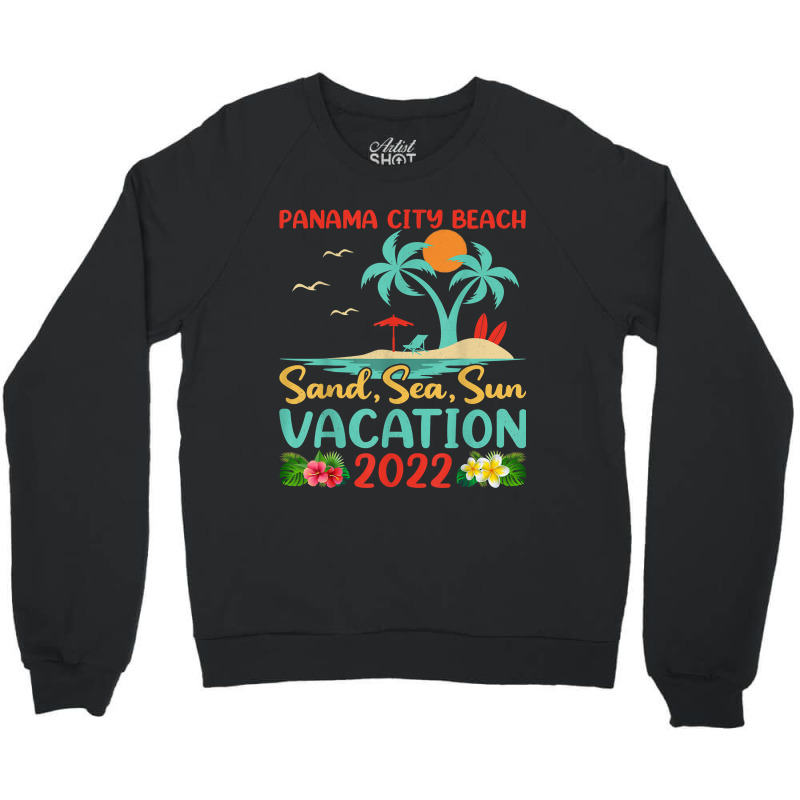 Beach Vacation 2022 Retro Sunset Florida Panama City Beach Crewneck Sweatshirt by FrancesTiffany | Artistshot